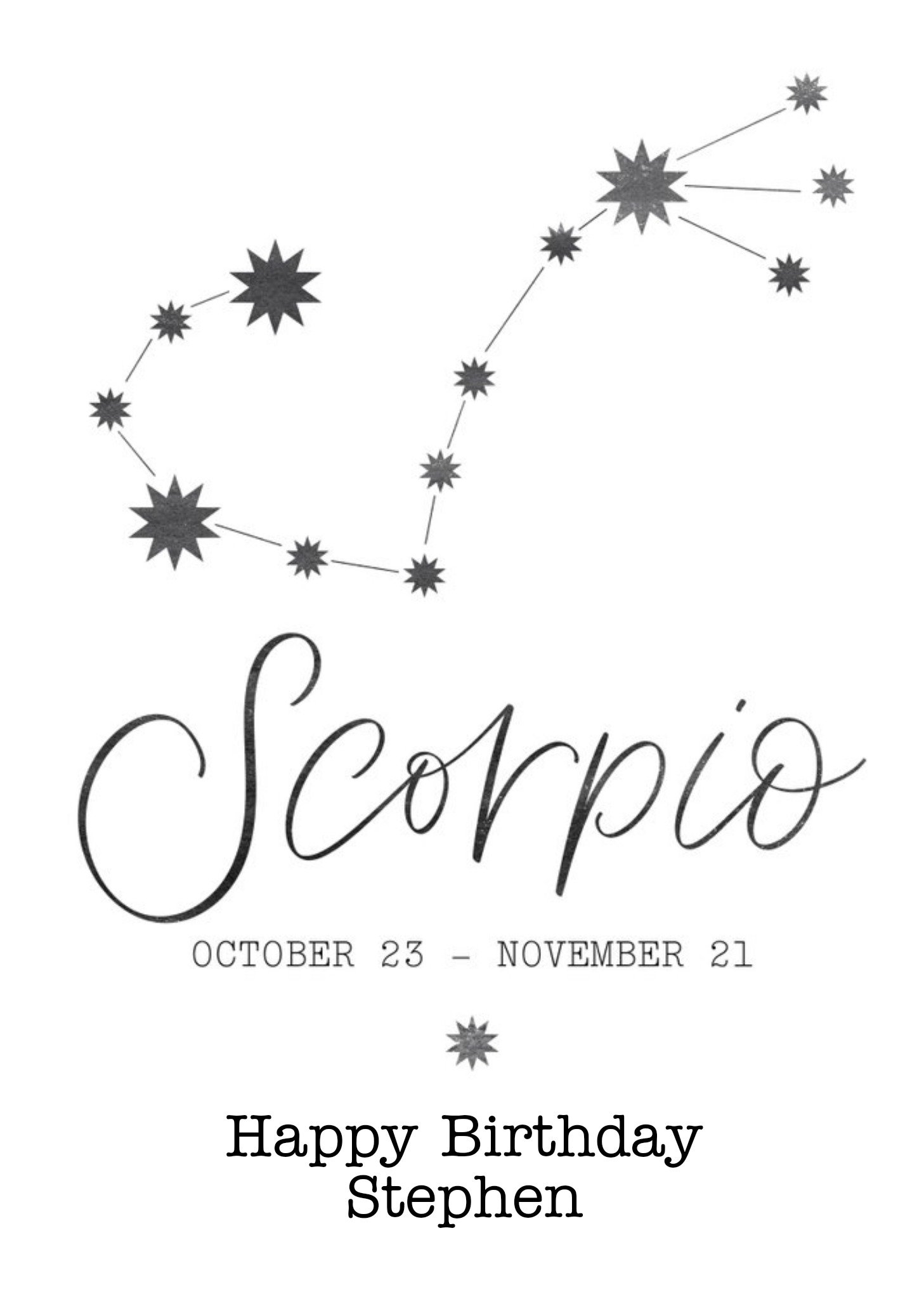 Moonpig Scorpio Zodiac Sign Birthday Card, Large