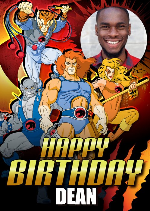 Thundercats Characters Photo Upload Birthday Card