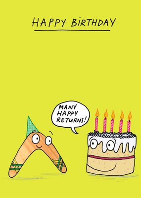 Danny Boy Happy Birthday boomerang Card
