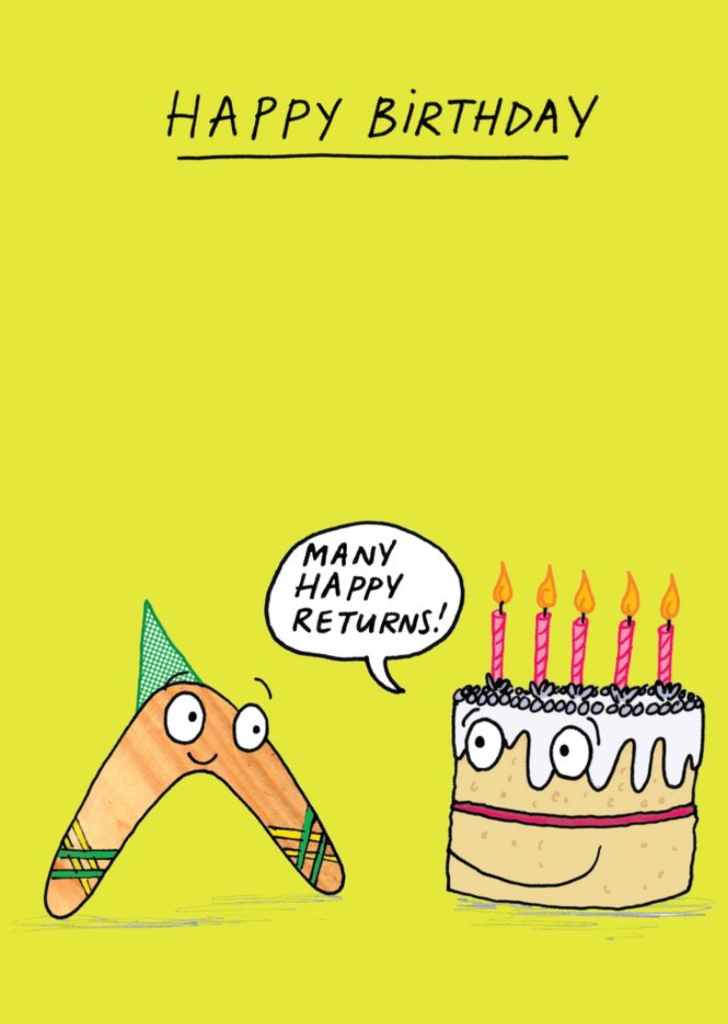 Moonpig Danny Boy Happy Birthday Boomerang Card, Large