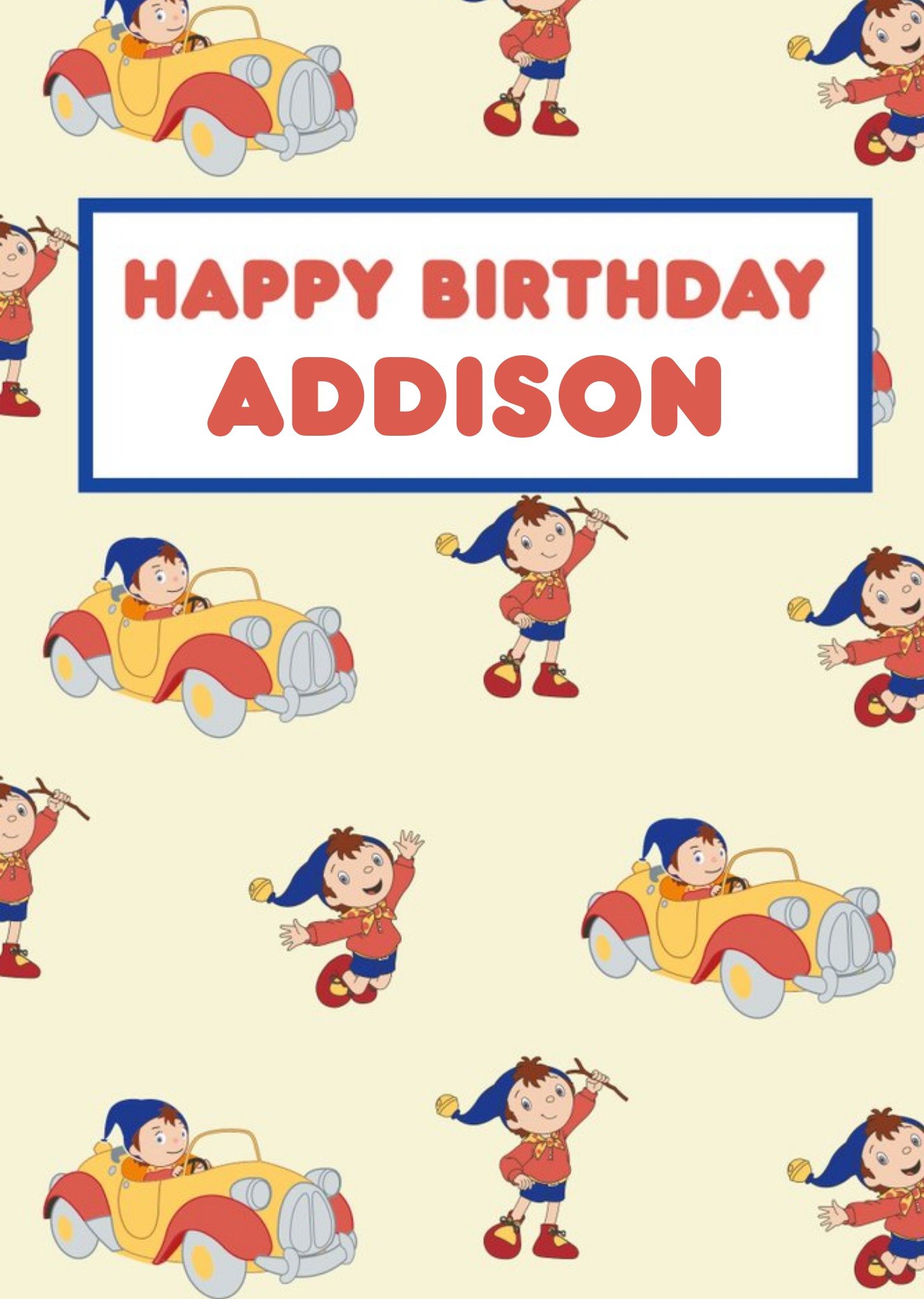 Moonpig Cute Noddy Illustration Happy Birthday Card, Large
