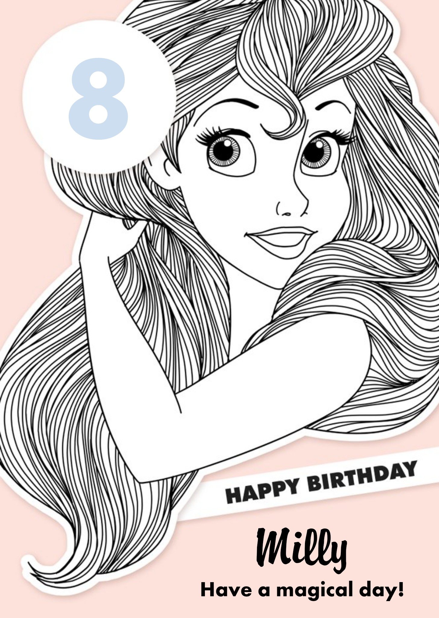 Disney Princess 8th Birthday Ariel Card Ecard