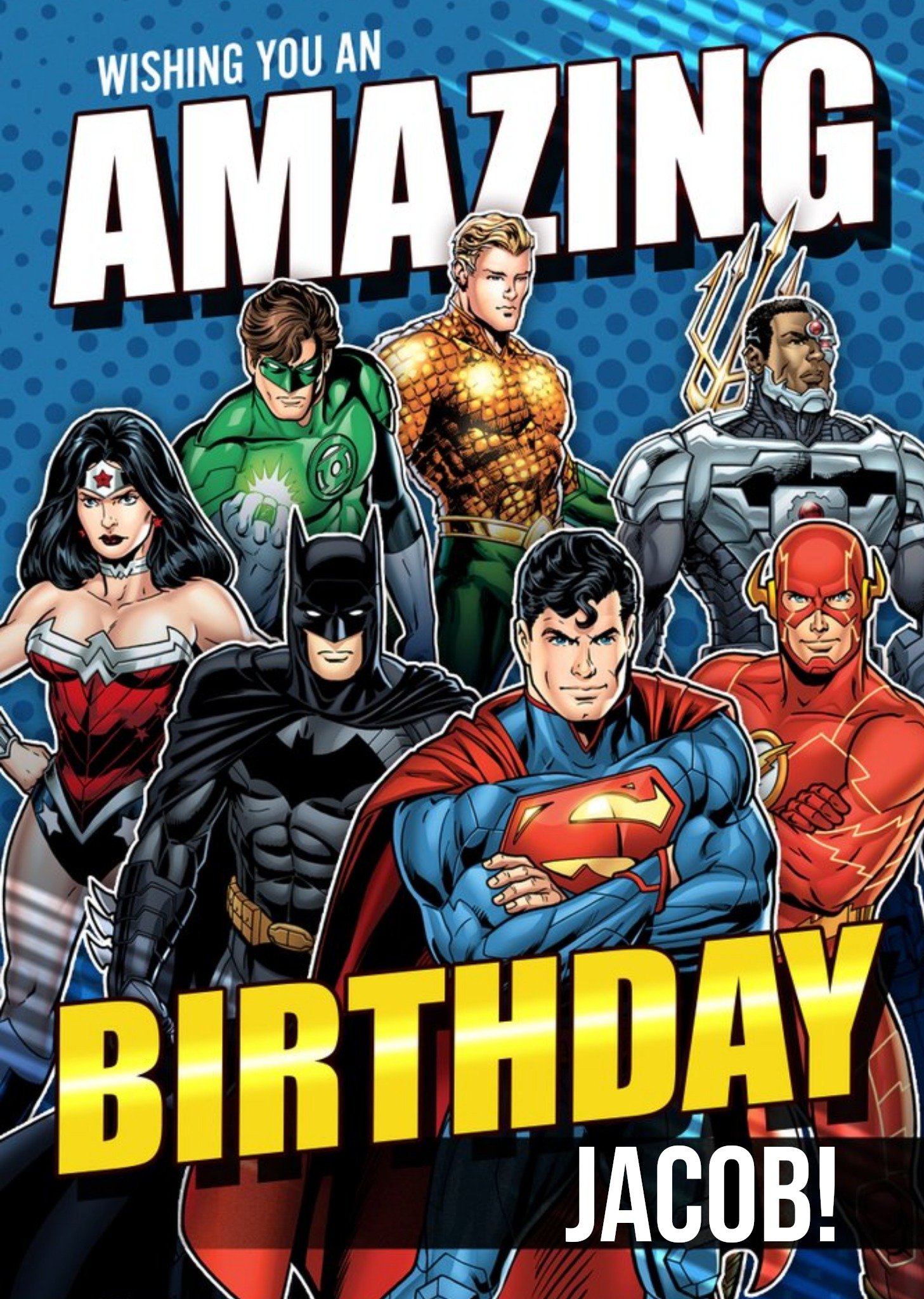 The Avengers Justice League Amazing Birthday Card, Large