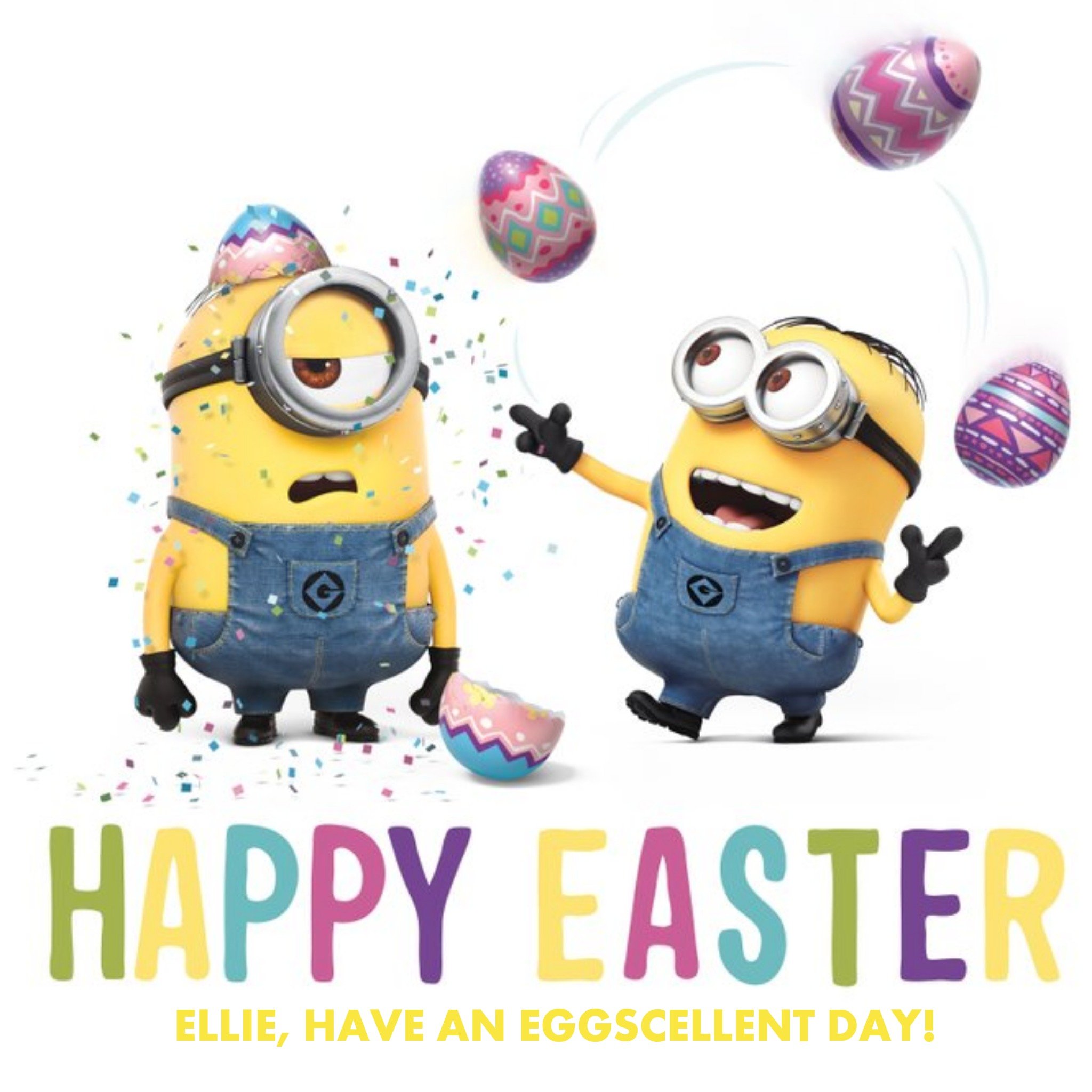 Despicable Me Dispicable Me Easter Eggscellent Day Card, Square