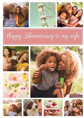 Happy Anniversary photo upload Card To my Wife