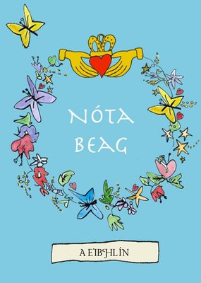  Modern Irish Language Nóta Beag Just A Note Claddagh Themed Card