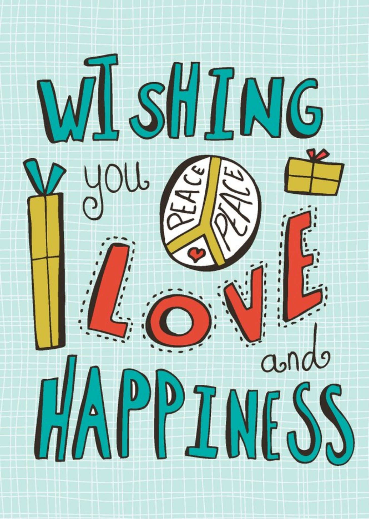 Moonpig Wishing You Peace Love And Happiness Christmas Card Ecard