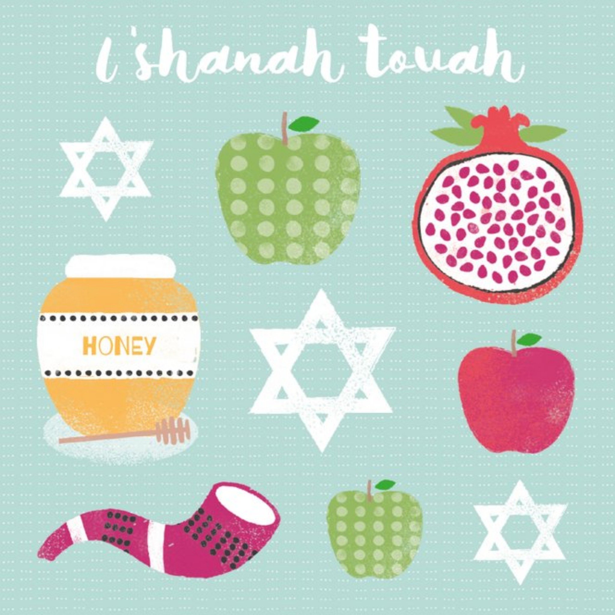 Moonpig Shanah Tovah Dove And Fruit And Honey Card, Square