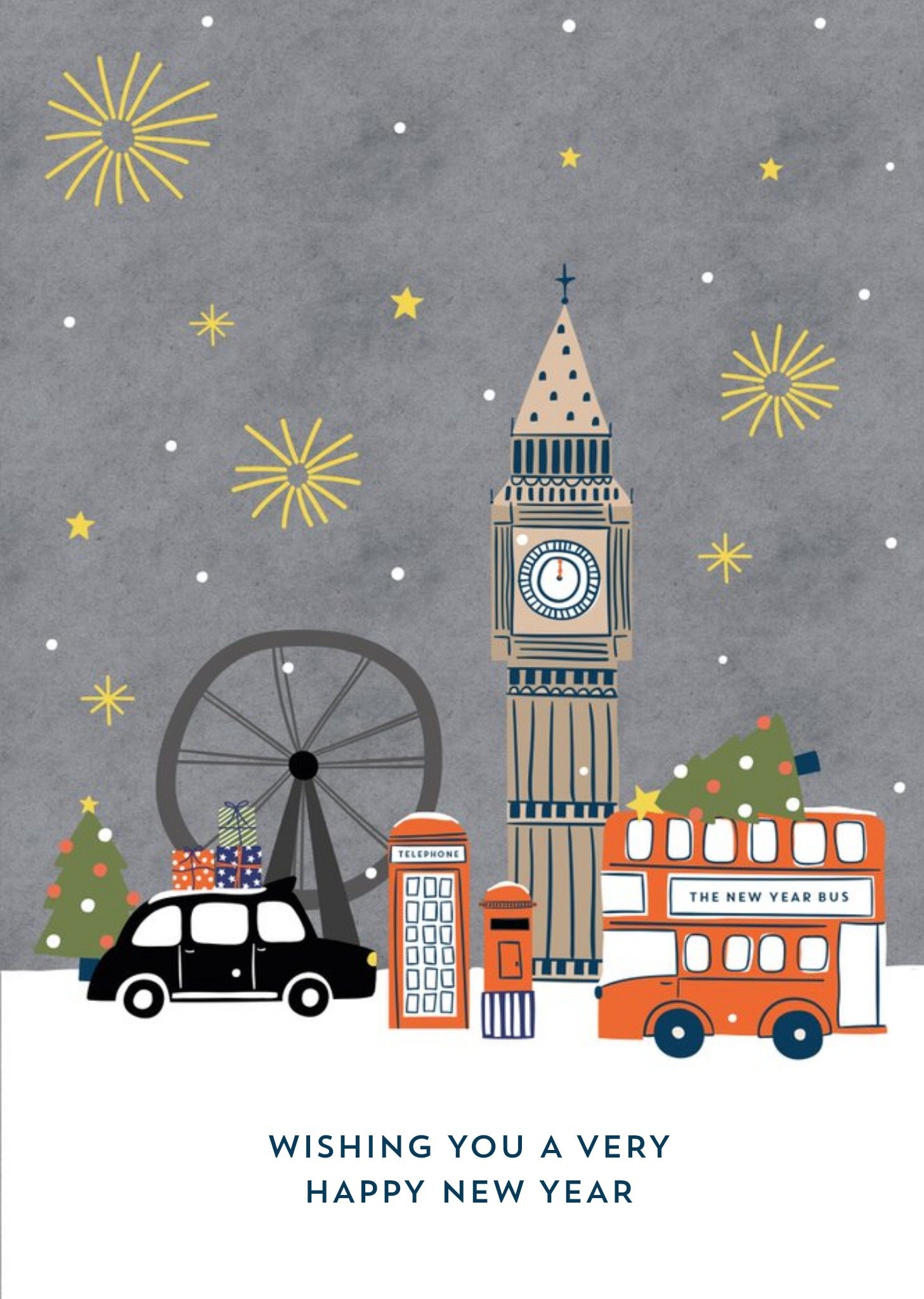 London Scene Happy New Year Card Ecard