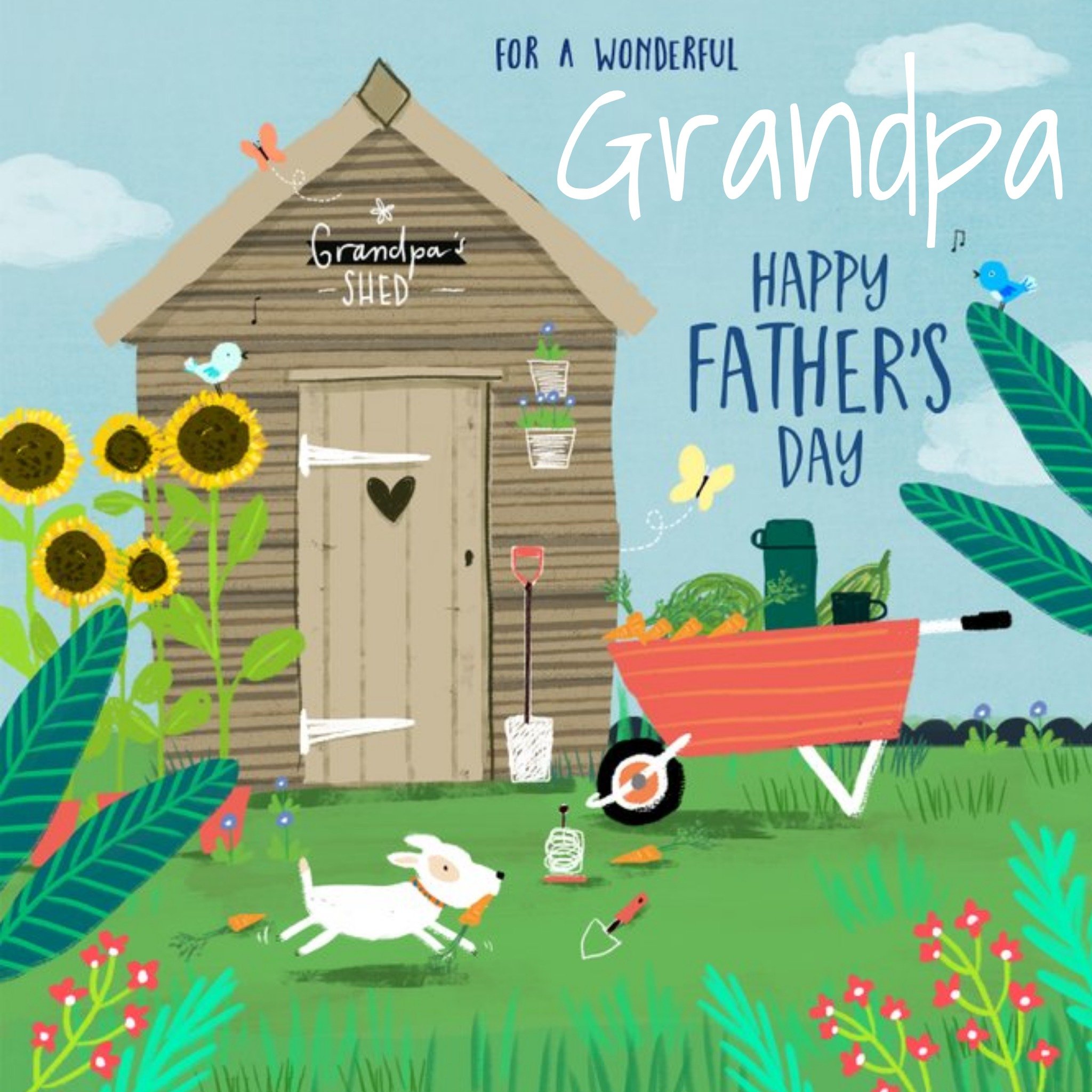 Moonpig Grandpa's Garden Shed Father's Day Card, Square