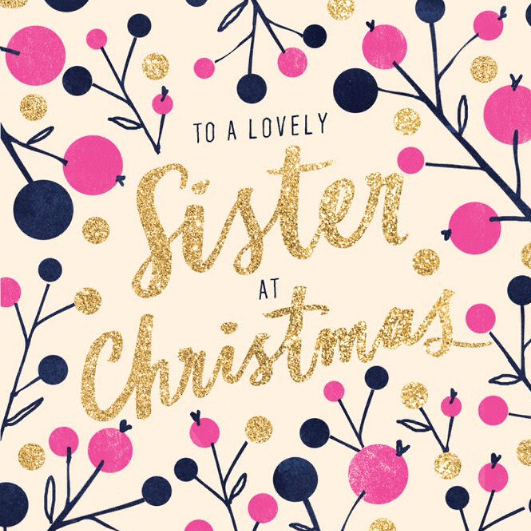 Moonpig Christmas Card - Sister - Lovely, Square