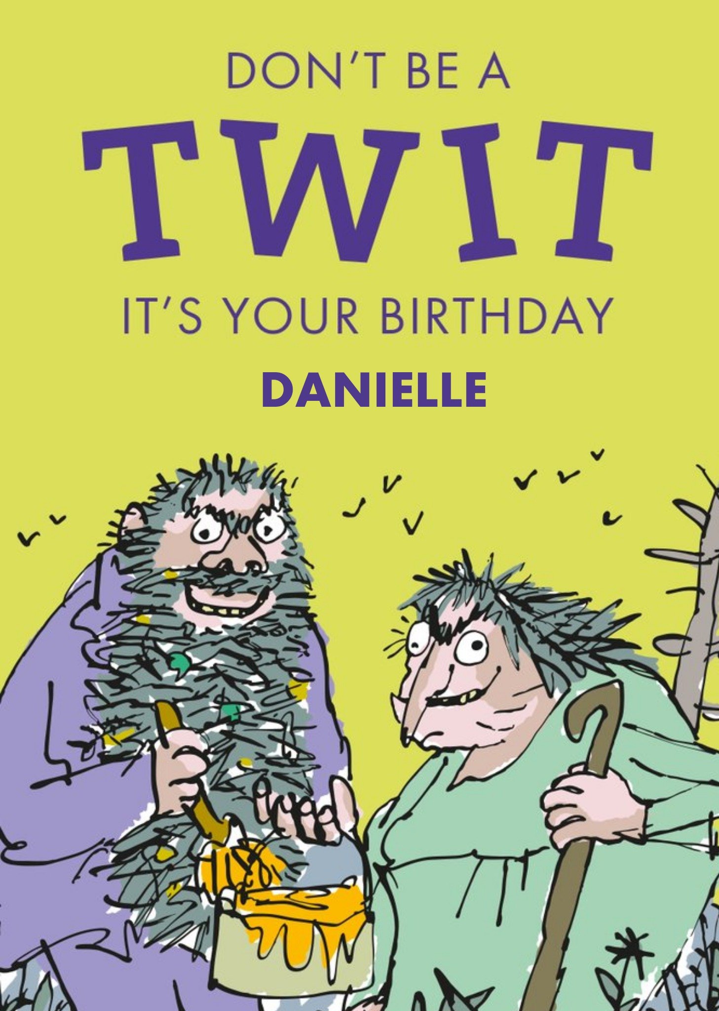 Moonpig Roald Dahl The Twits Don't Be A Twit It's Your Birthday Card, Large