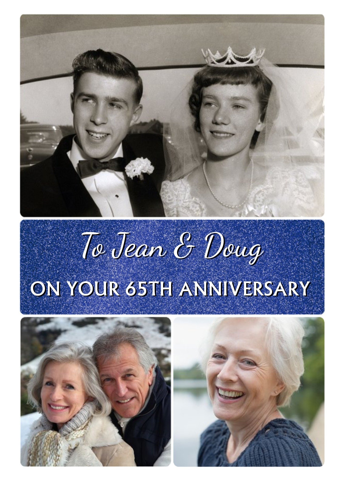 Photo Upload Anniversary Card On Your 65th Anniversary