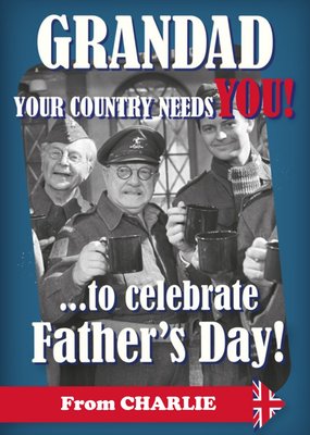 Retro Humour Dad's Army Grandad Your Country Needs You Father's Day Card