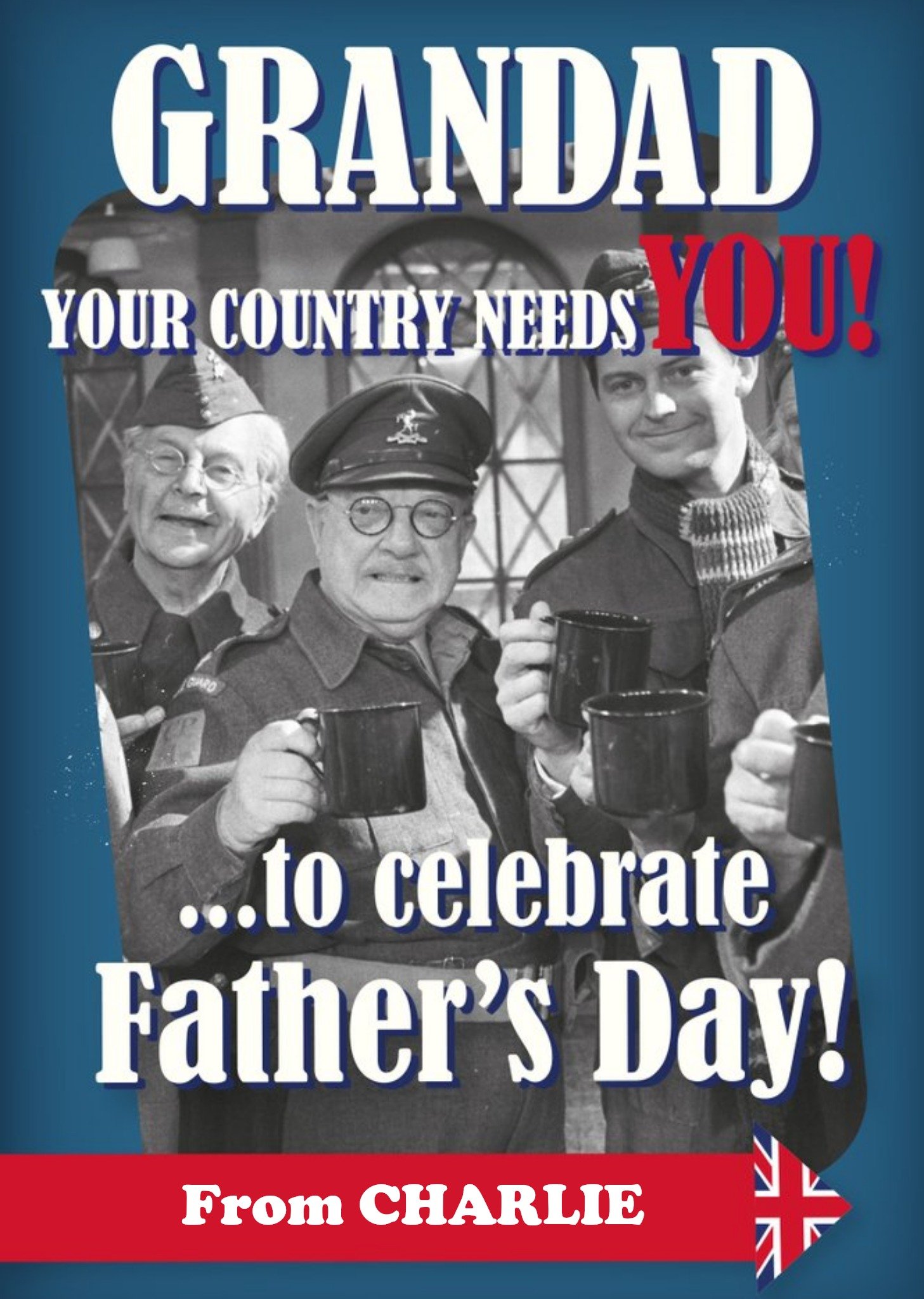 Retro Humour Dad's Army Grandad Your Country Needs You Father's Day Card Ecard
