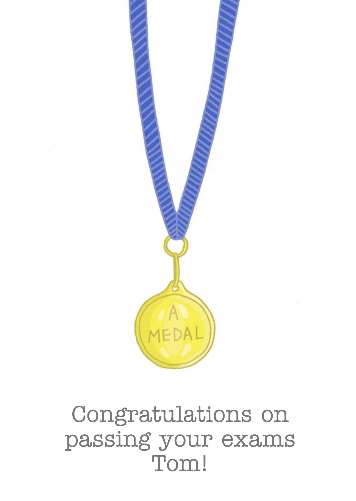 Illustrated Gold Medal Exam Congratulations Card