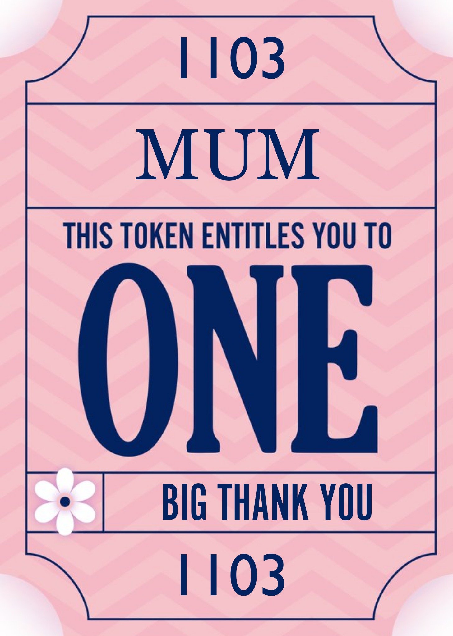 Moonpig Mother's Day Card - Mum - Token - Big Thank You Ecard