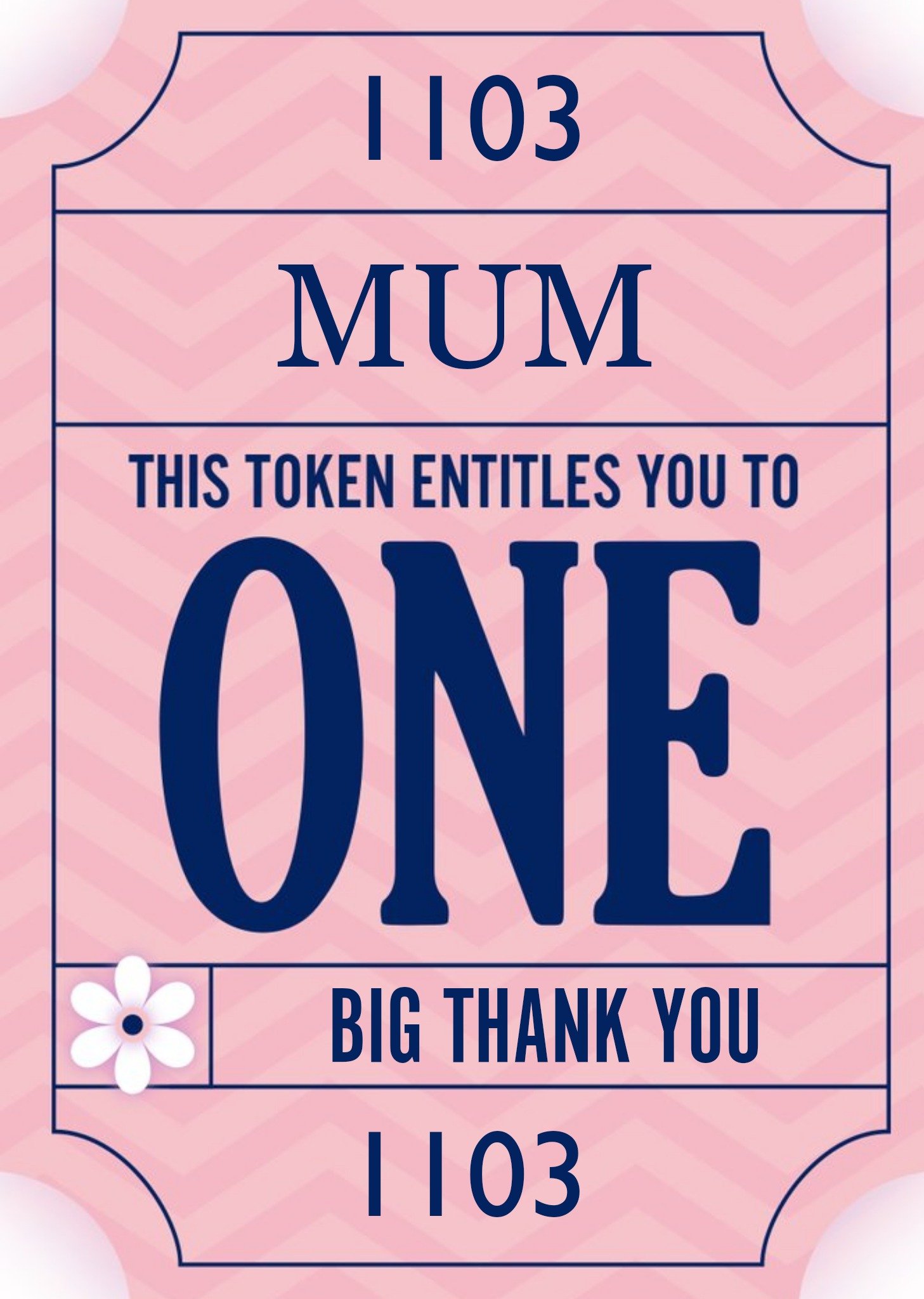 Mother's Day Card - Mum - Token - Big Thank You