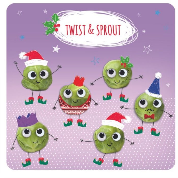 Funny Brussels Sprouts Christmas card
