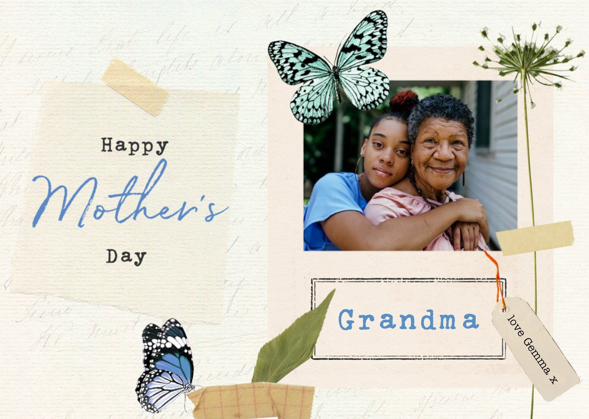 Moonpig Vintage Grandma Mother's Day Photo Upload Card Ecard