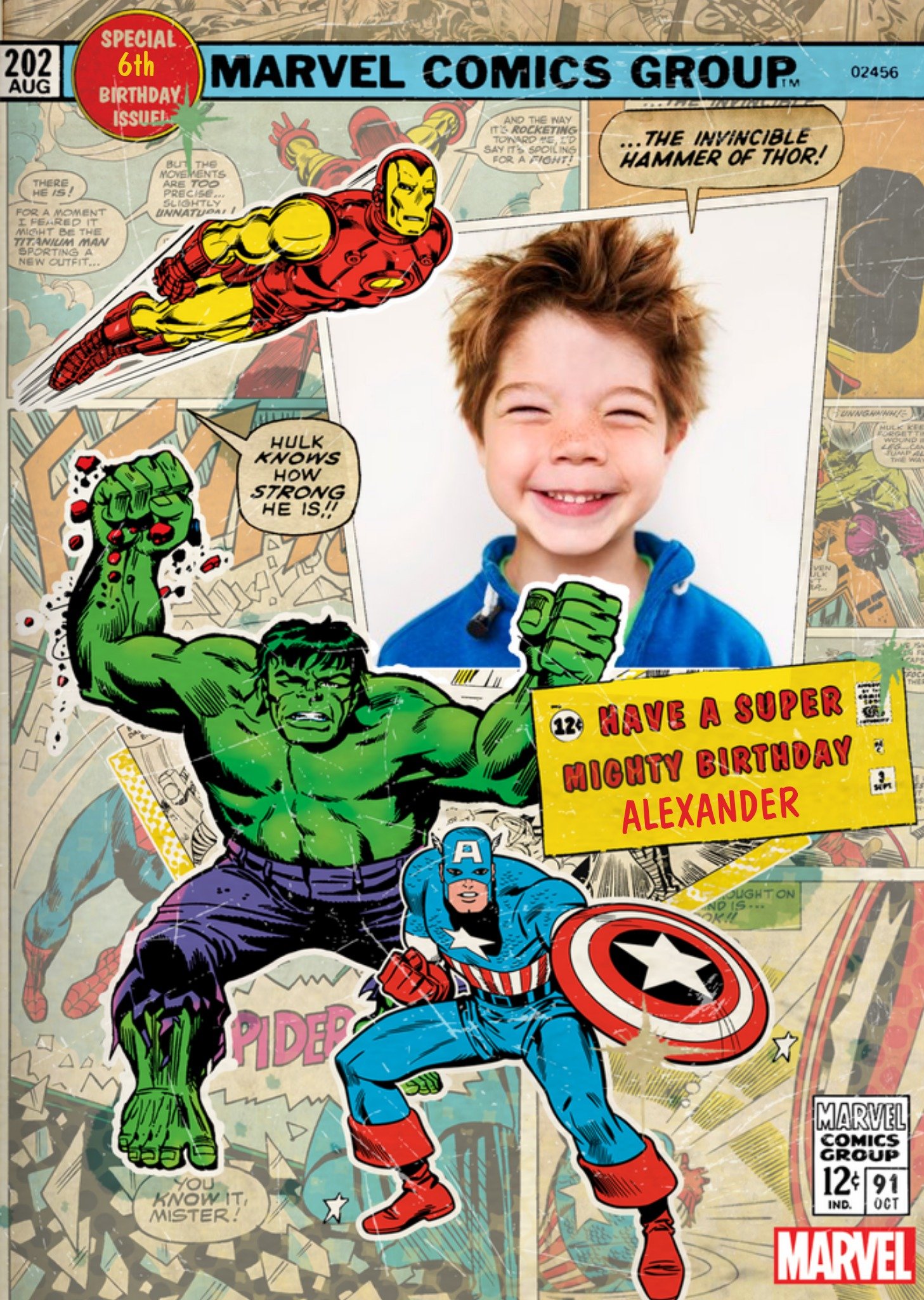 Marvel Photo Dad's Birthday Card. Ecard