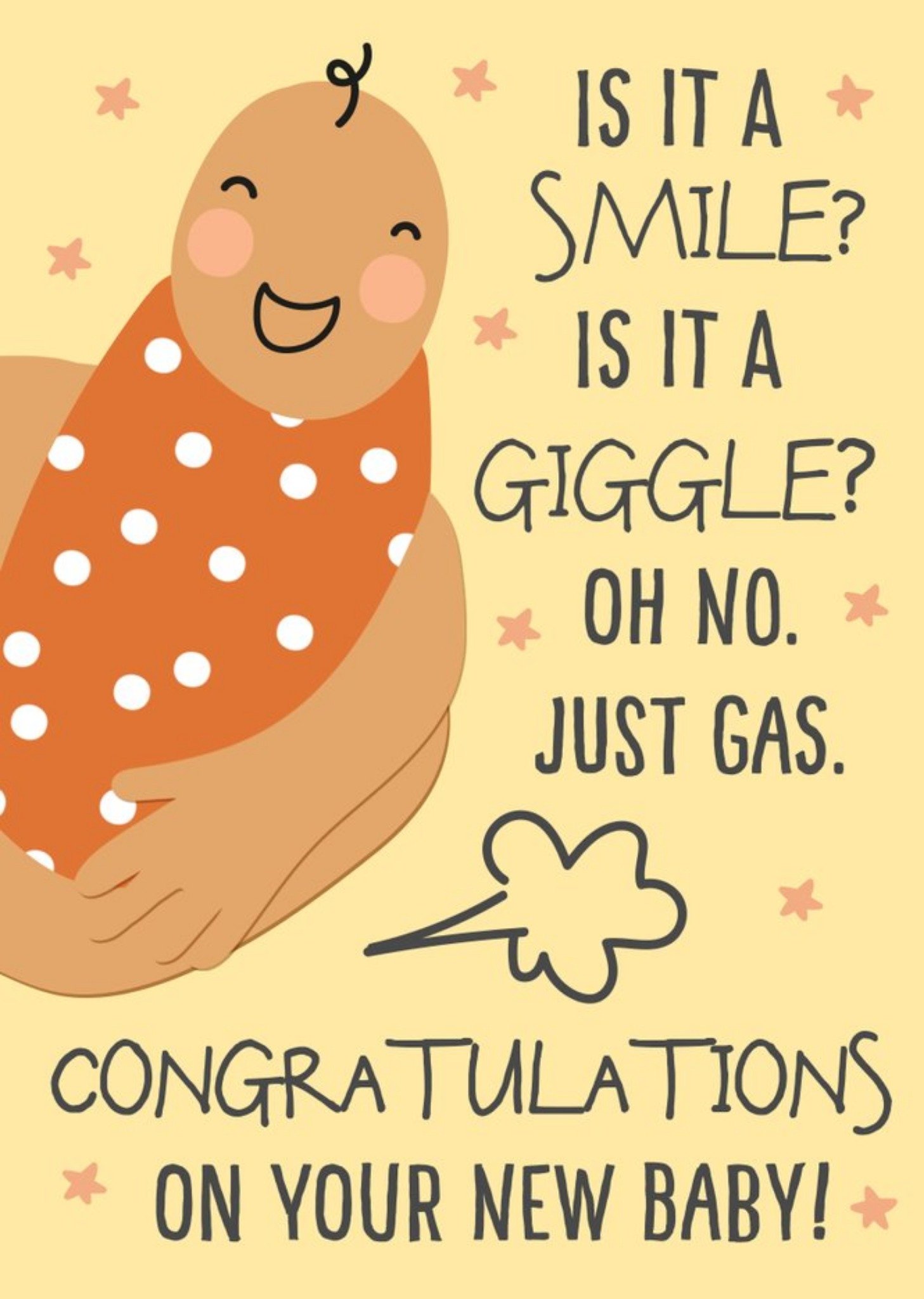 Moonpig Heinz Oh No Just Gas New Baby Card, Large