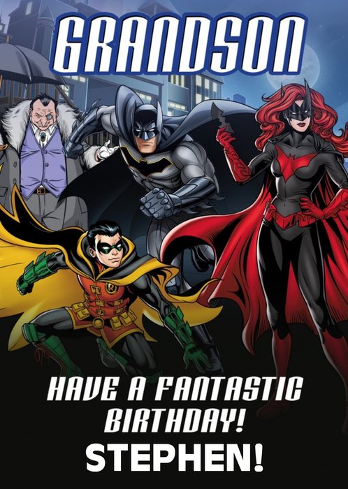 Illustrated Batman Grandson Birthday Card