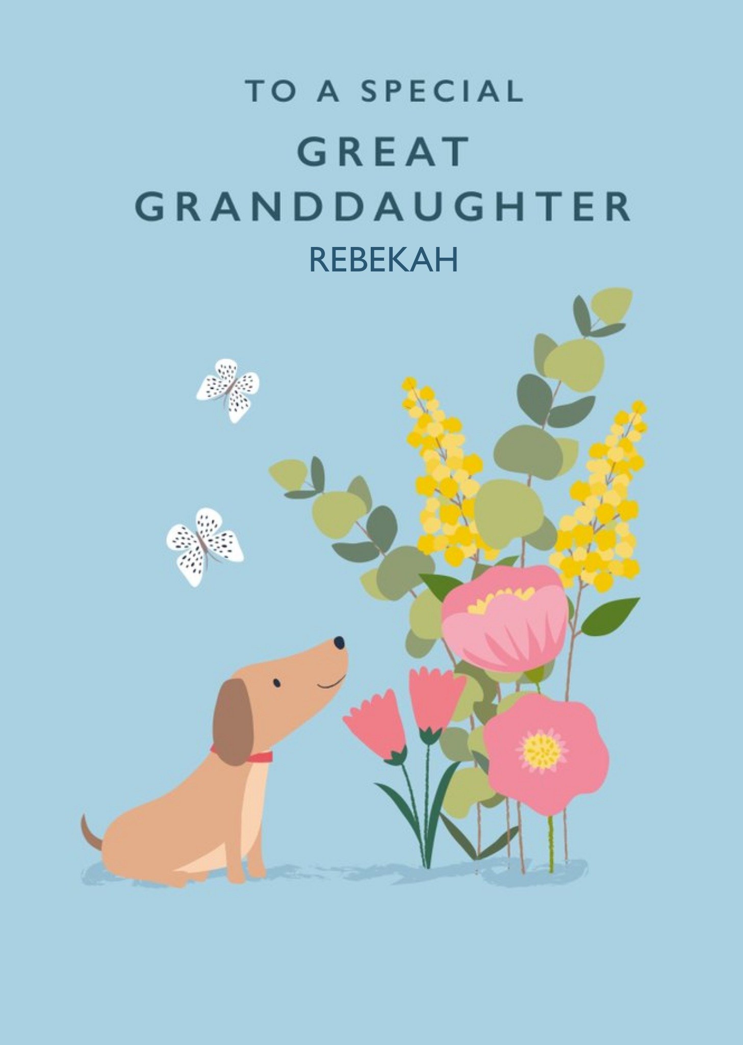 Other Klara Hawkins Cute Animal Floral Great Granddaughter Card Ecard