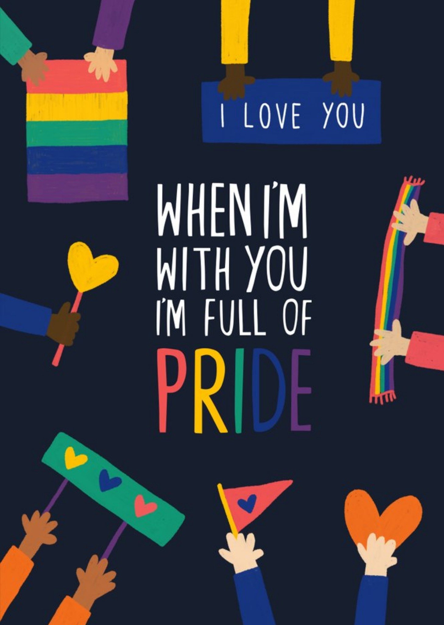 Moonpig I Love You When I'm With You I'm Full Of Pride Diversity Valentine's Day Card, Large
