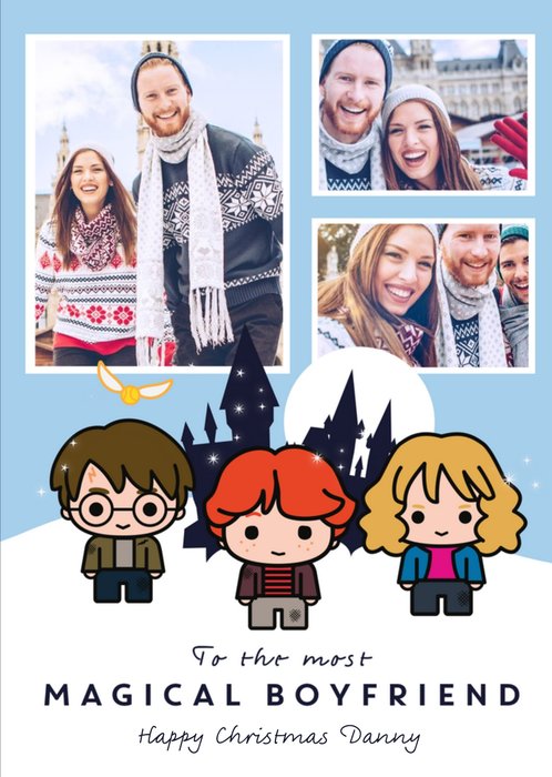 Harry Potter Cartoon To The Most Magical Boyfriend Photo Upload Christmas Card