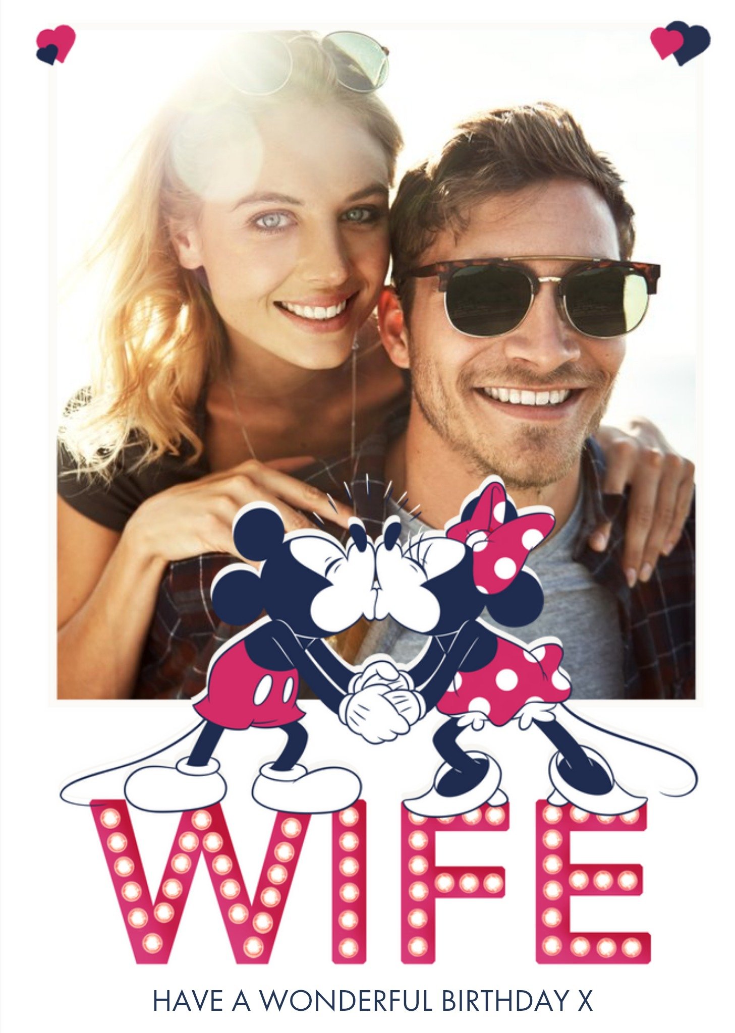 Mickey Mouse Disney Mickey And Minnie Wonderful Birthday Photo Card For Wife Ecard