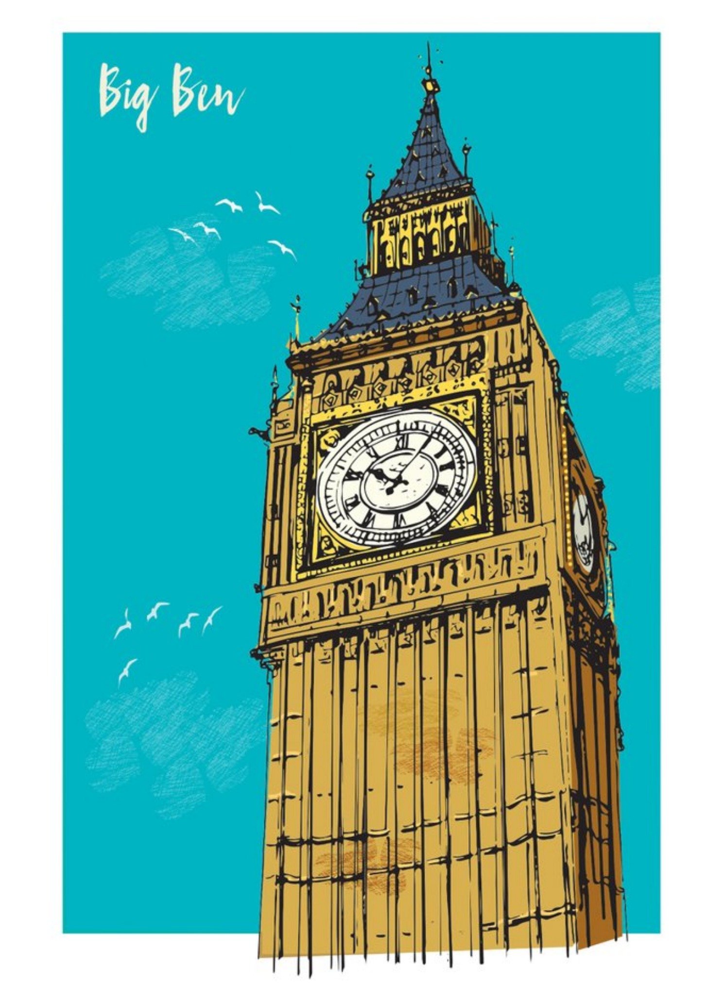 Moonpig London Landmark Big Ben Birthday Card, Large