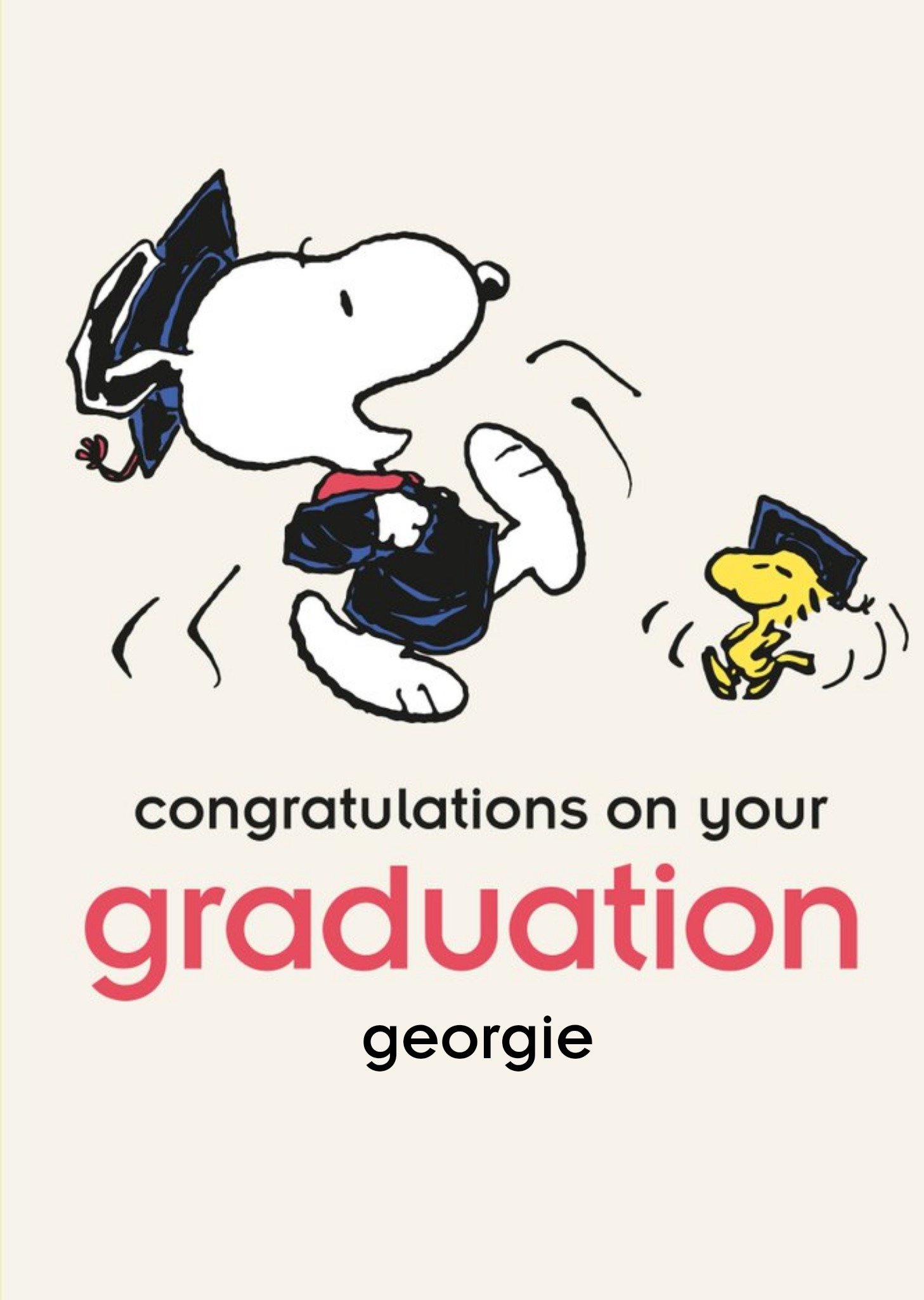 Cute Peanuts Congratulations On Your Graduation Personalised Card Ecard