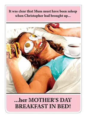 Funny Mothers Day Breakfast In Bed Card