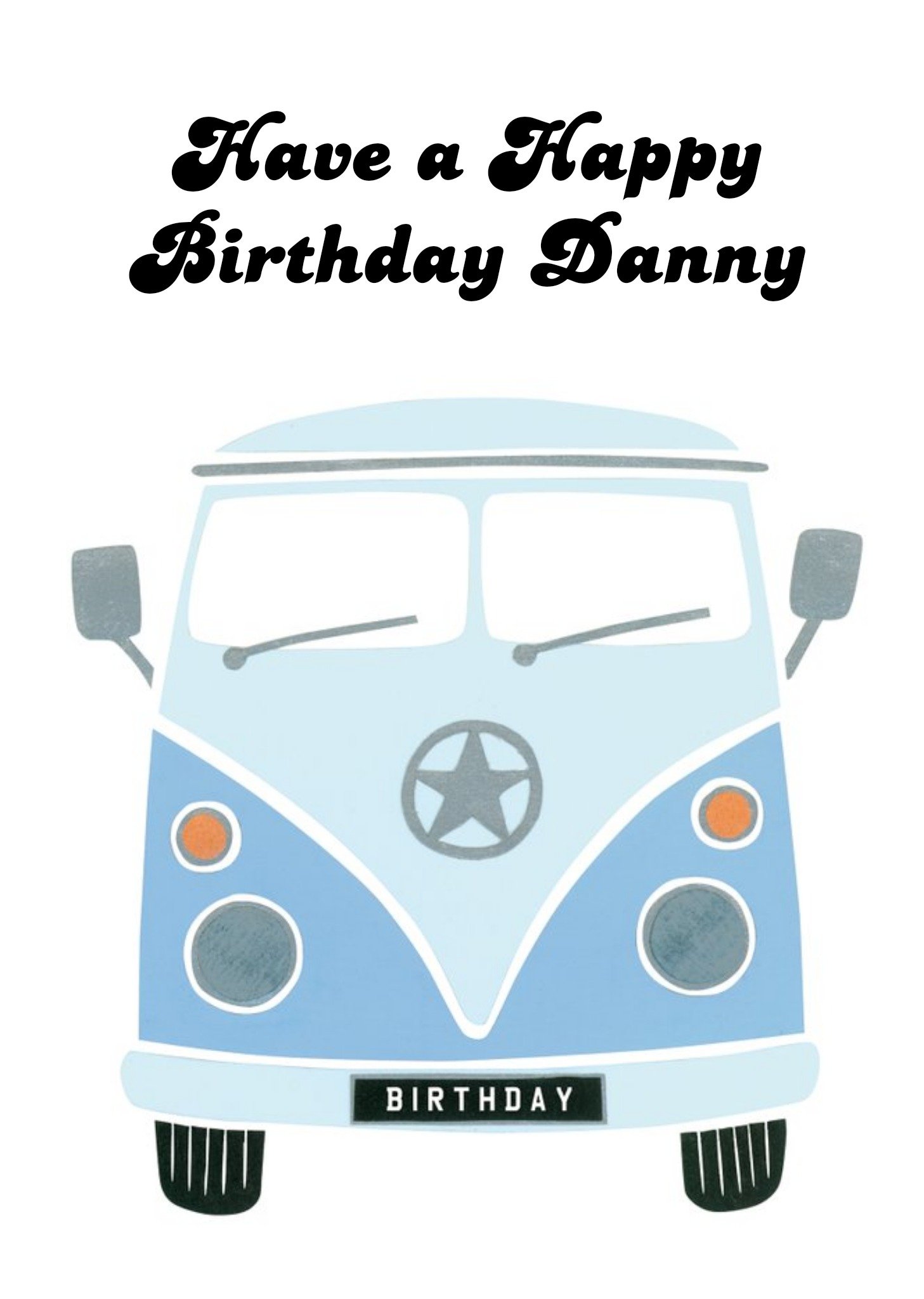 Moonpig Campervan Personalised Happy Birthday Card, Large