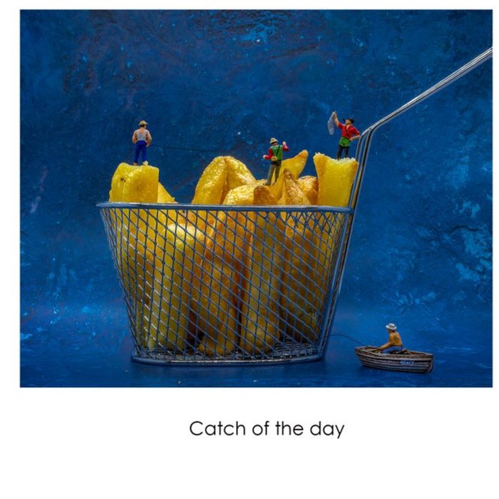 Totie Photies Funny Figurines Photographic Catch of the Day Card