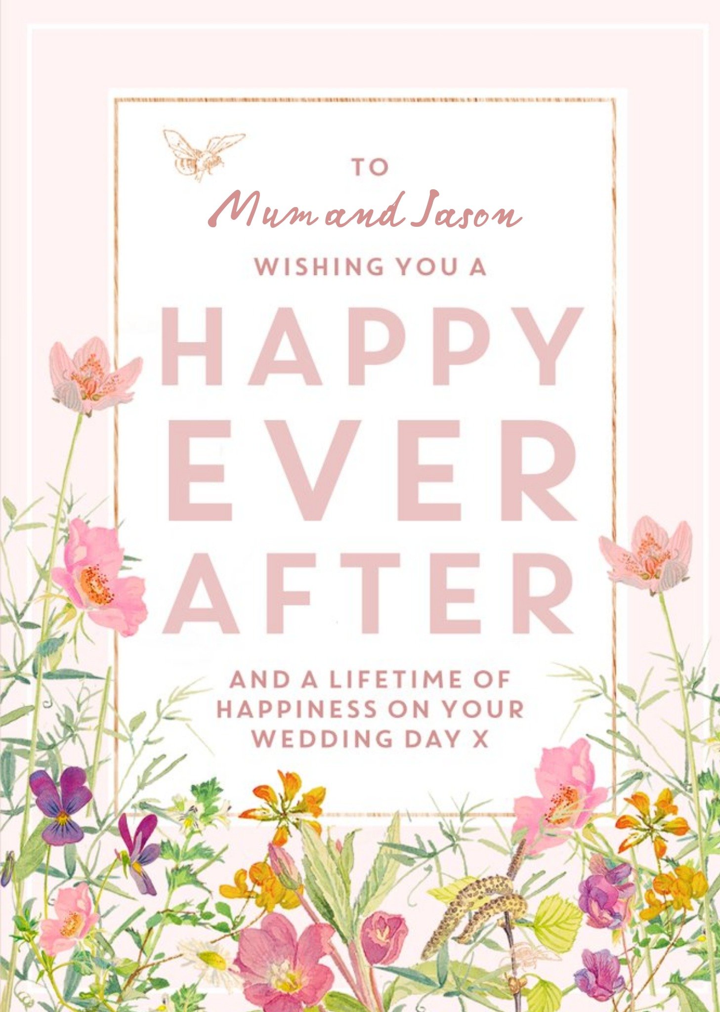 Edwardian Lady Mum And Partner Happy Ever After Wedding Day Card Ecard