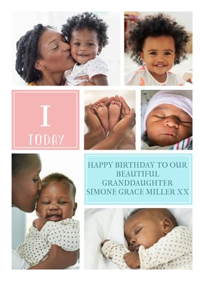 Multi Photo Upload 1st Birthday Card