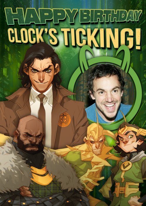 Illustration Of Different Variants Of Loki Clock's Ticking Loki Photo Upload Birthday Card