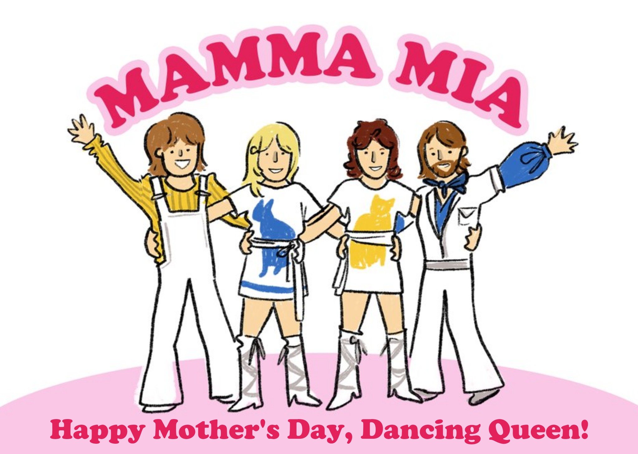 Mamma Mia Abba Dancing Queen Mother's Day Card, Large