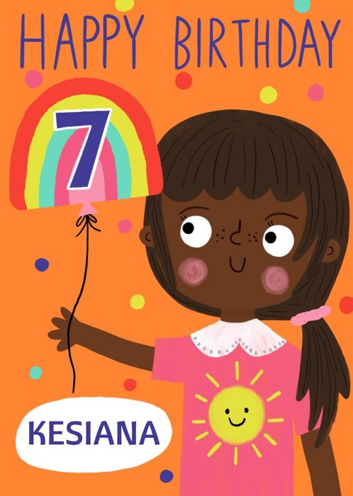 Yay Today Illustrated Happy 7th Birthday Card