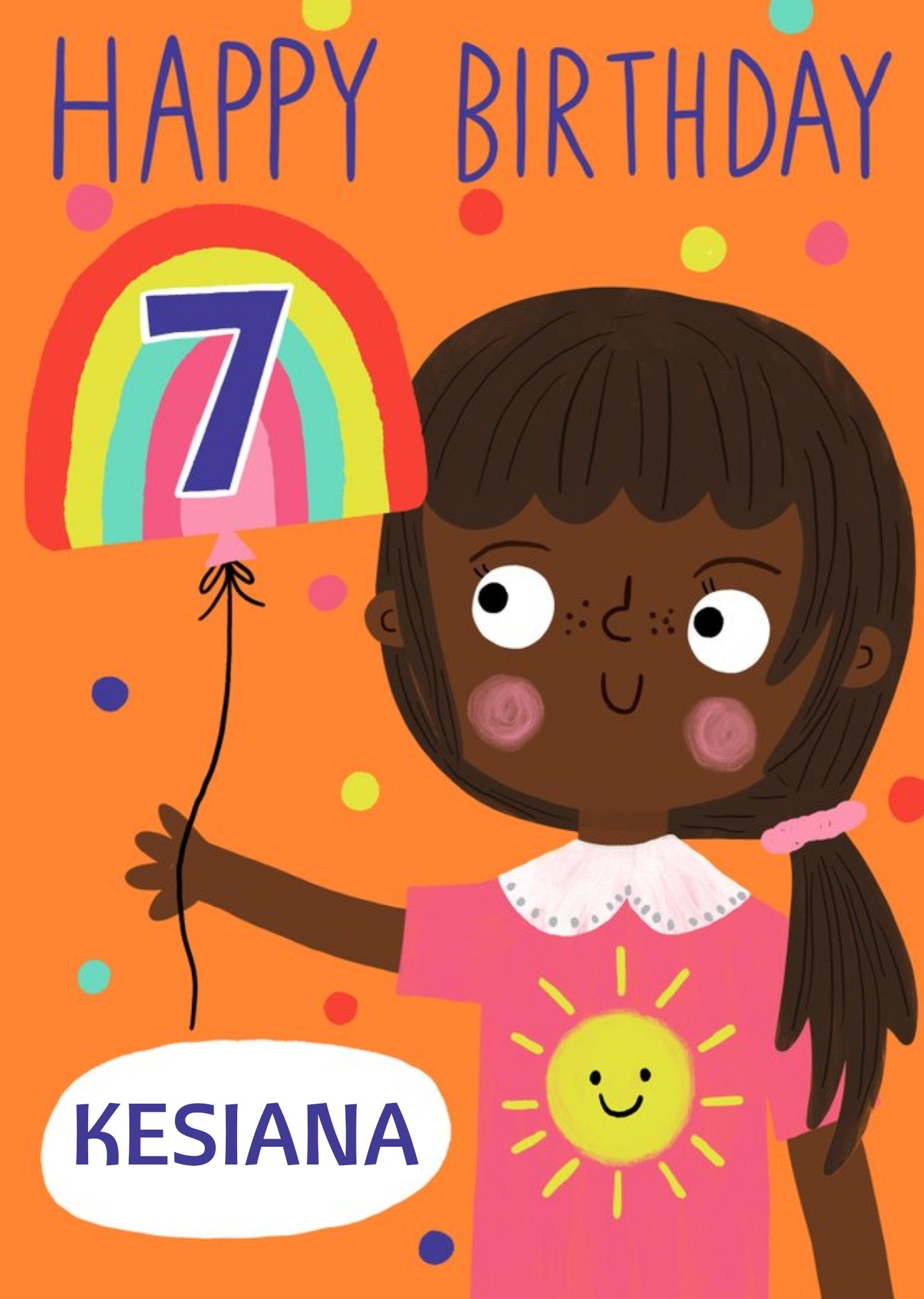 Moonpig Yay Today Illustrated Happy 7th Birthday Card Ecard