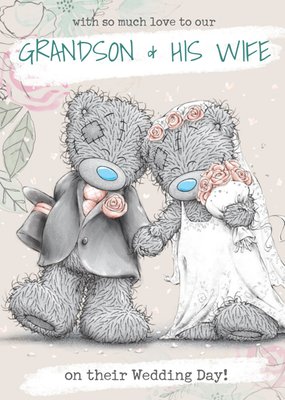 Me To You Tatty Teddy To our Grandson and his Wife on your wedding day wedding card