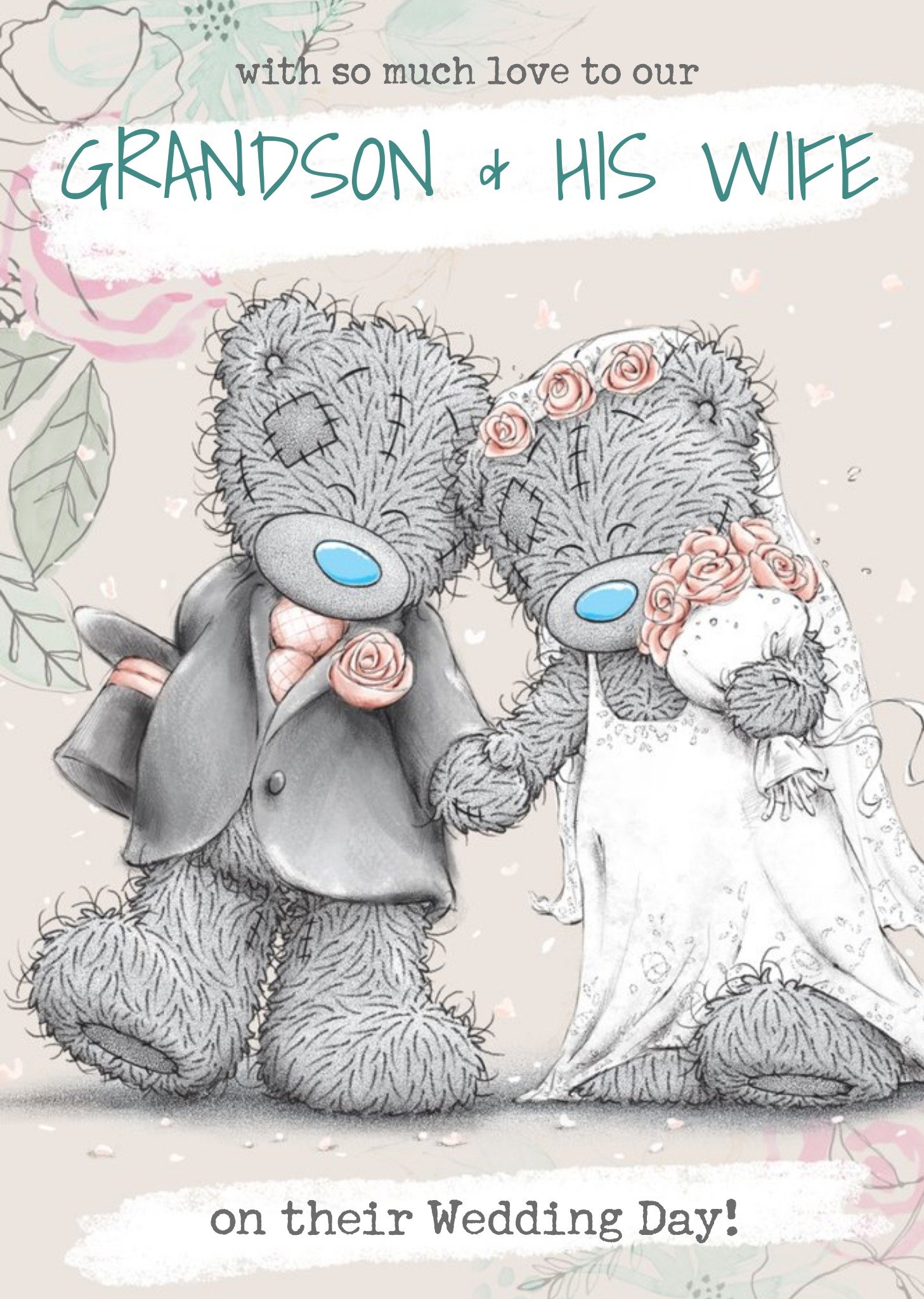 Me To You Tatty Teddy To Our Grandson And His Wife On Your Wedding Day Wedding Card, Large