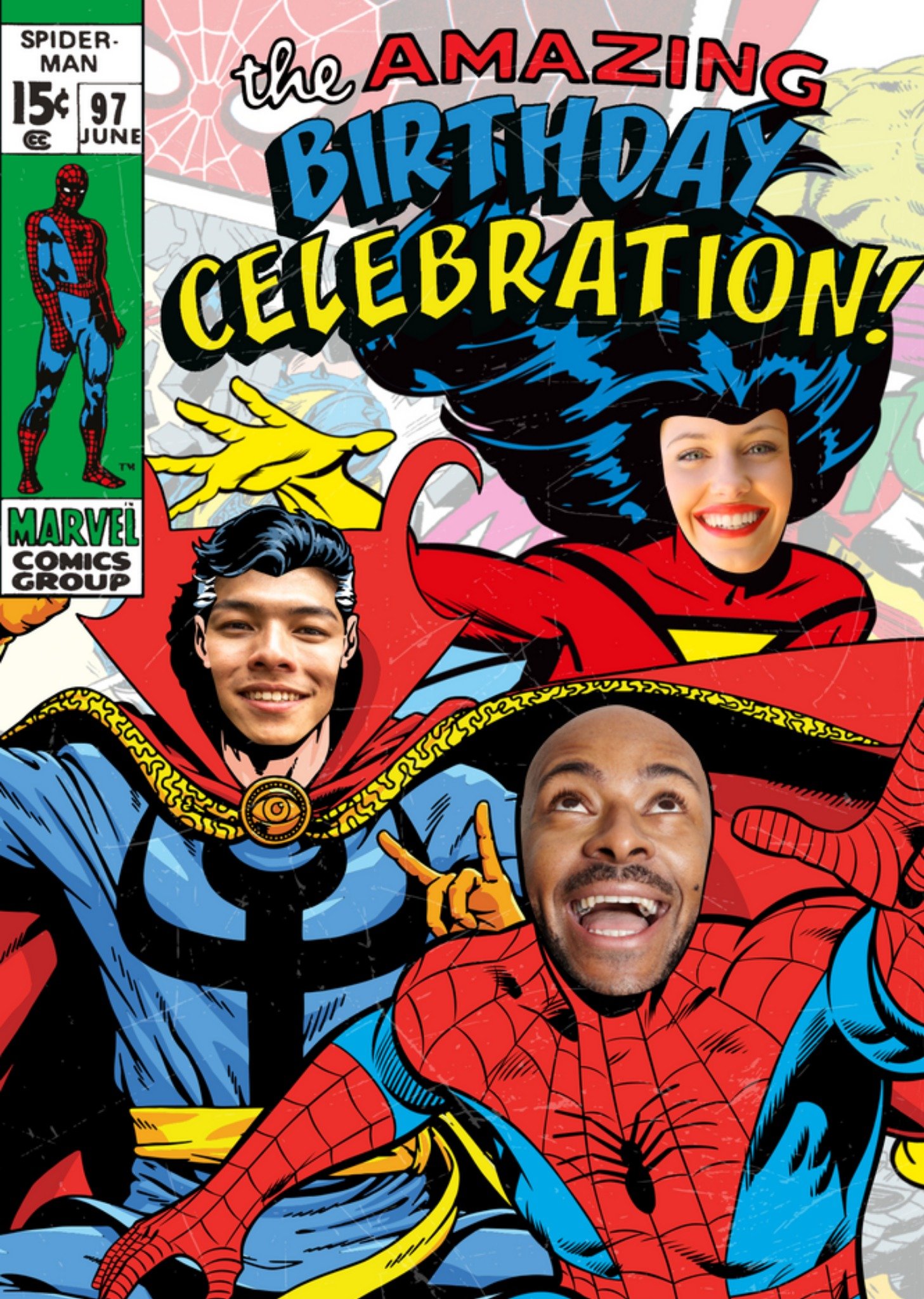 Marvel The Amazing Birthday Celebration Face Upload Card Ecard