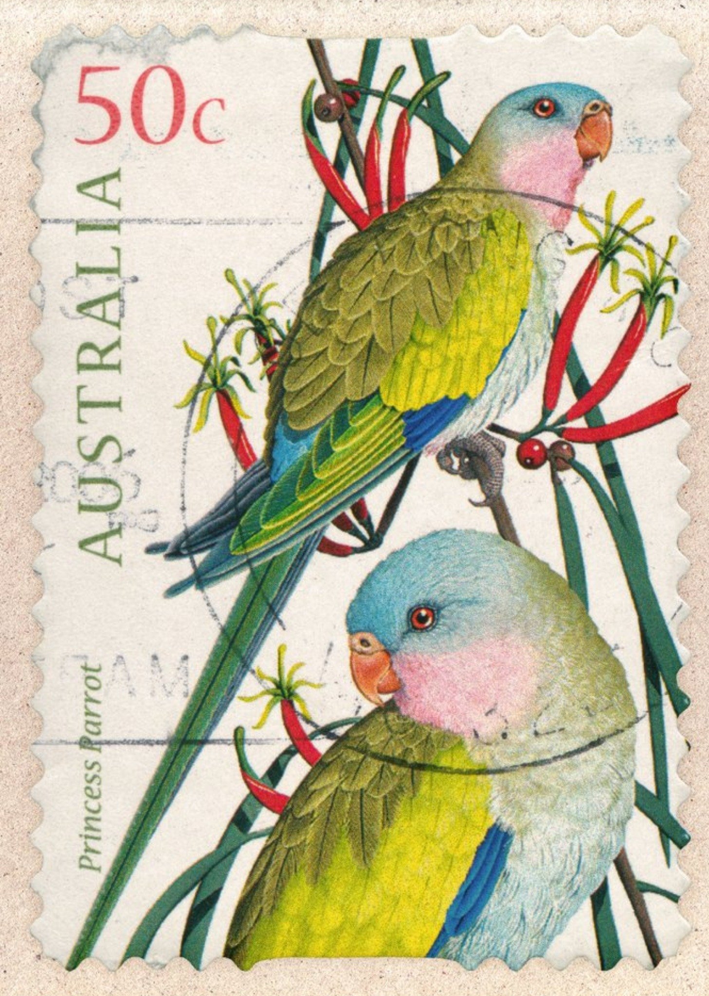 Colourful Bird Stamp Card Ecard