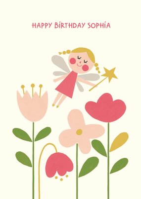 Fairy And Flowers Birthday Card