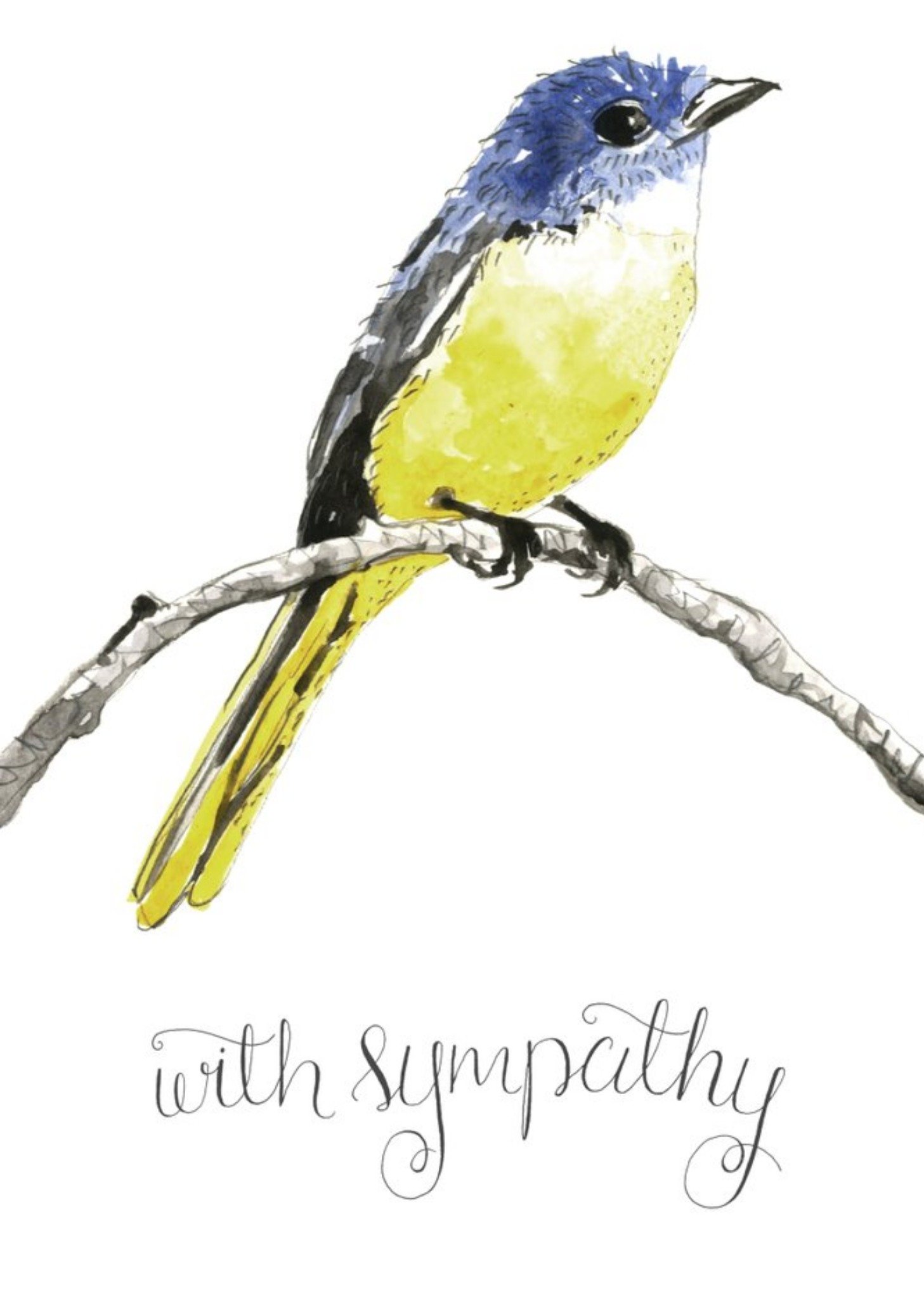 Illustrated Bird With Sympathy Card Ecard