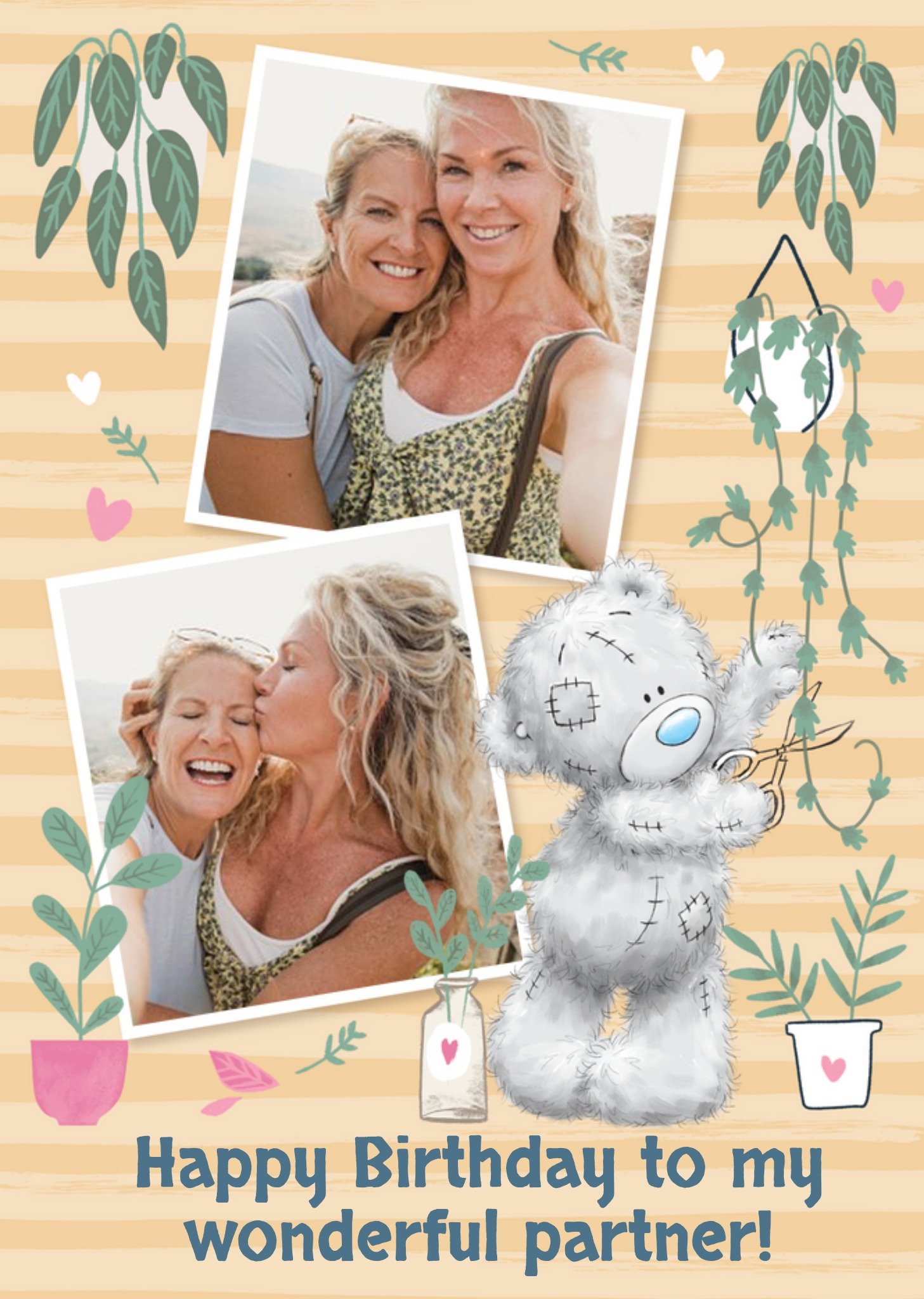 Me To You Tatty Teddy Plant Theme Birthday Photo Upload Card Ecard