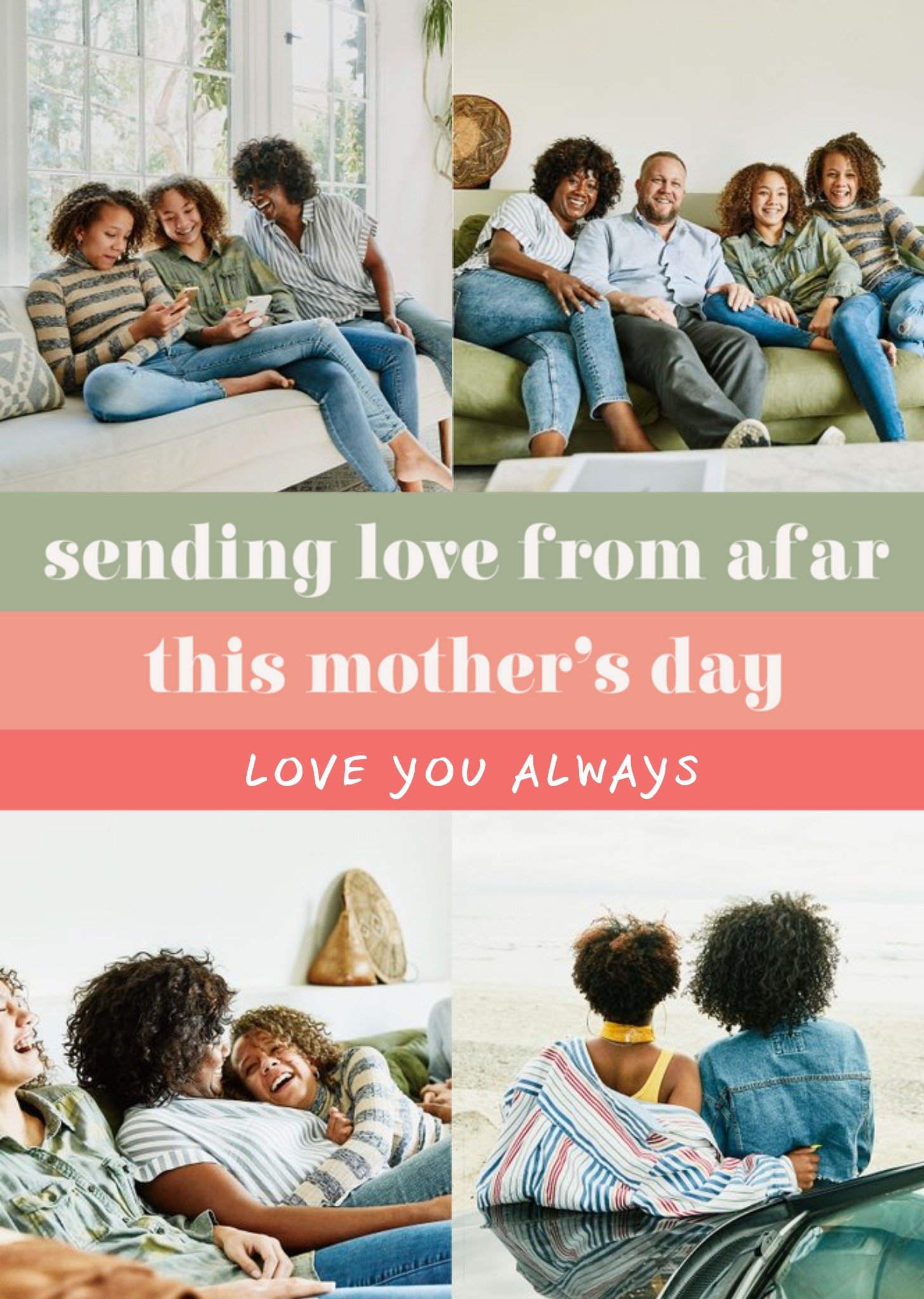 Modern Photo Upload Sending Love From Afar Mothers Day Card Ecard